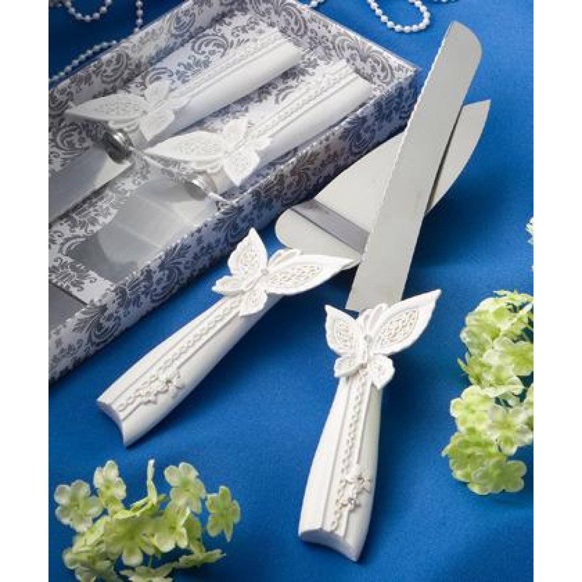 Butterfly Design Knife & Server Set