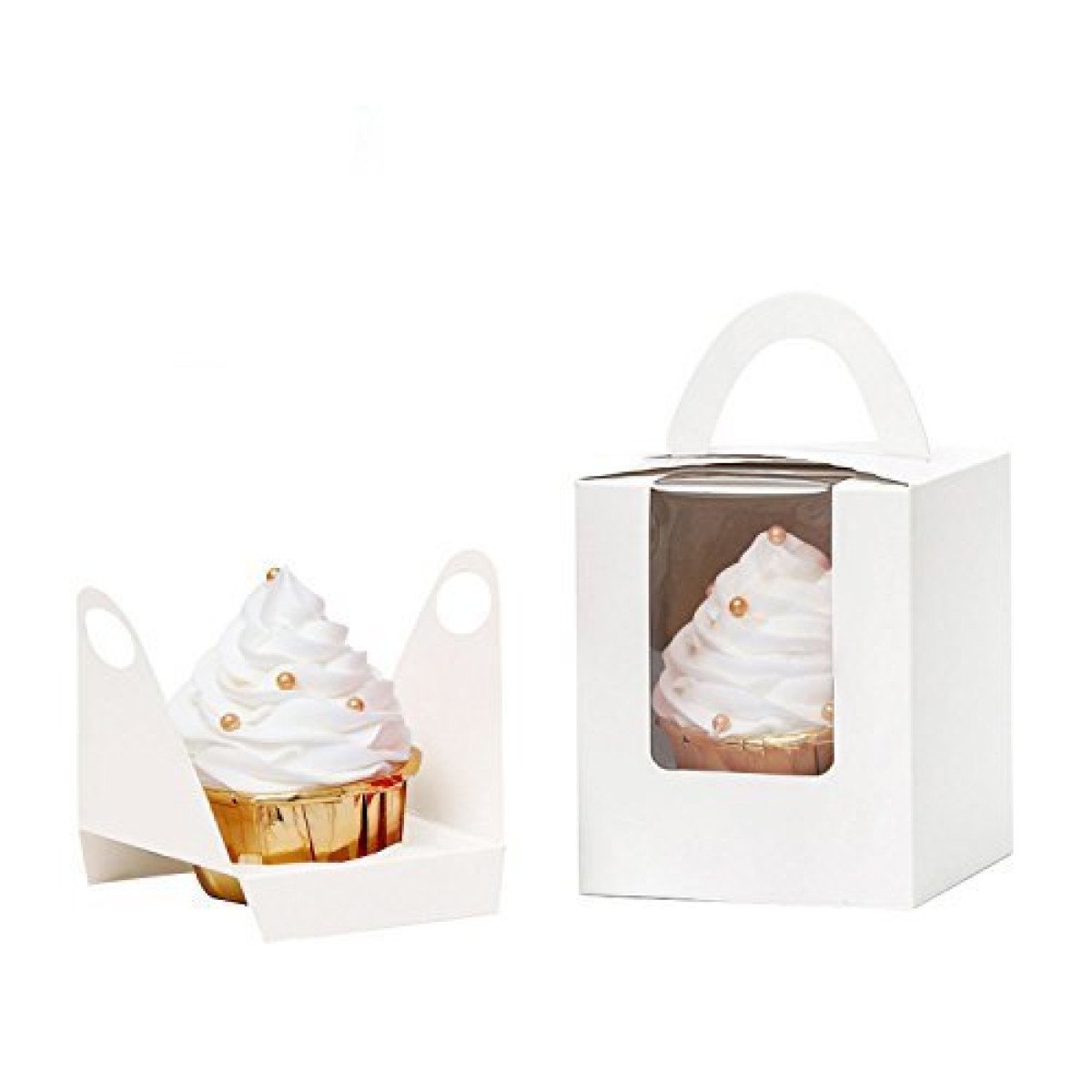 Cupcake Box with Handle White