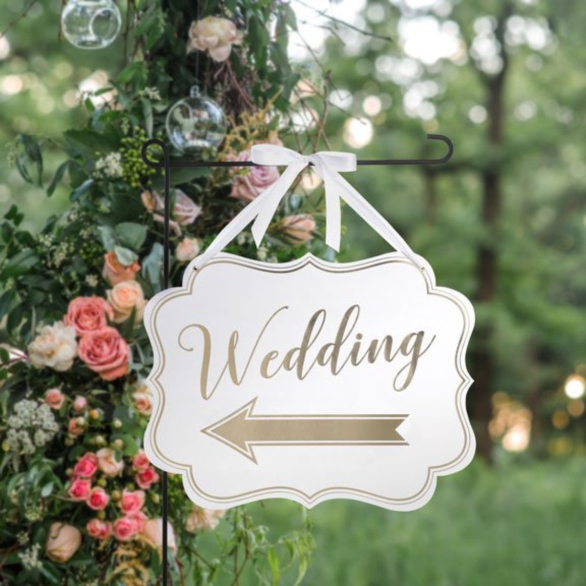 Gold Wedding Arrow Sign