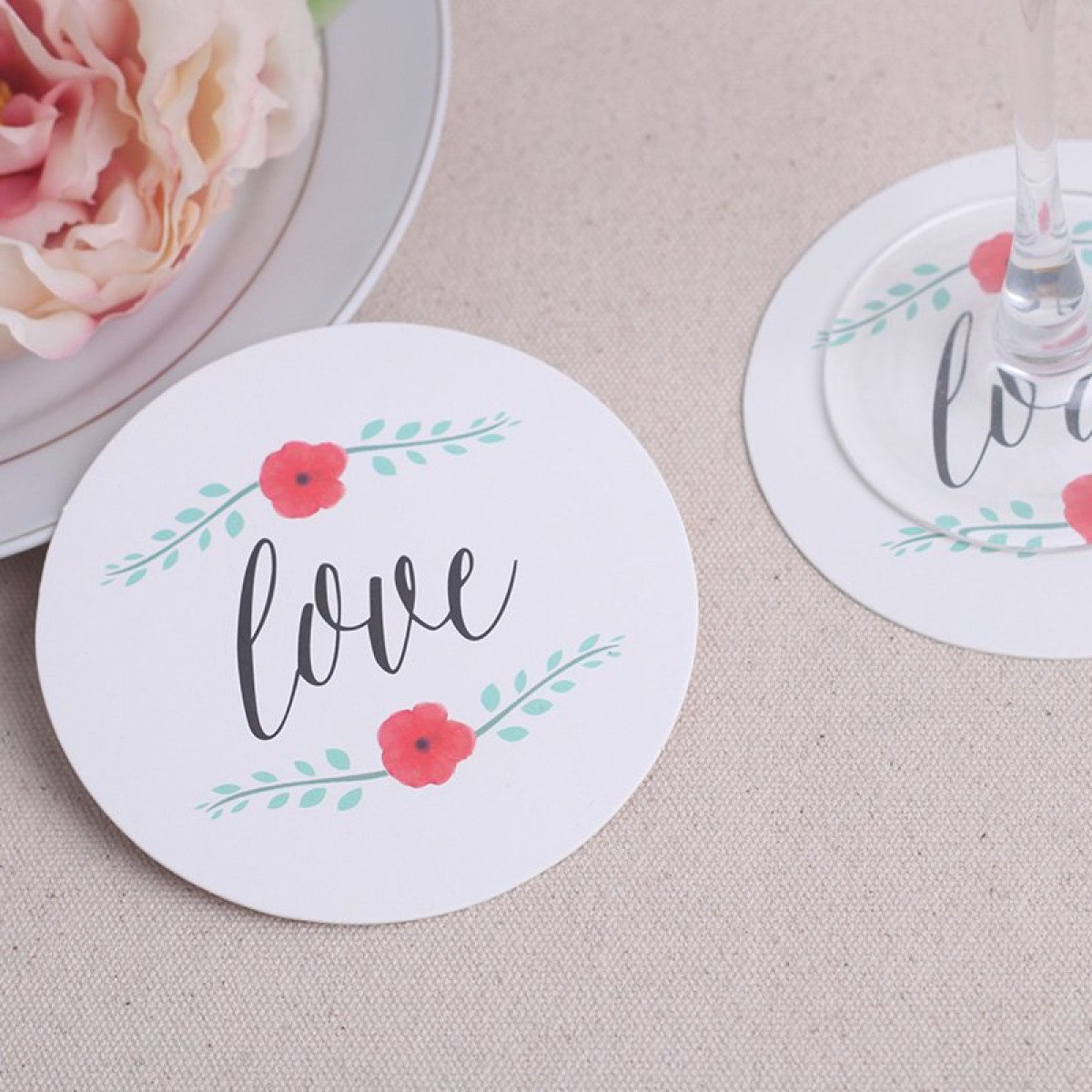 Love Paper Coasters set of 12