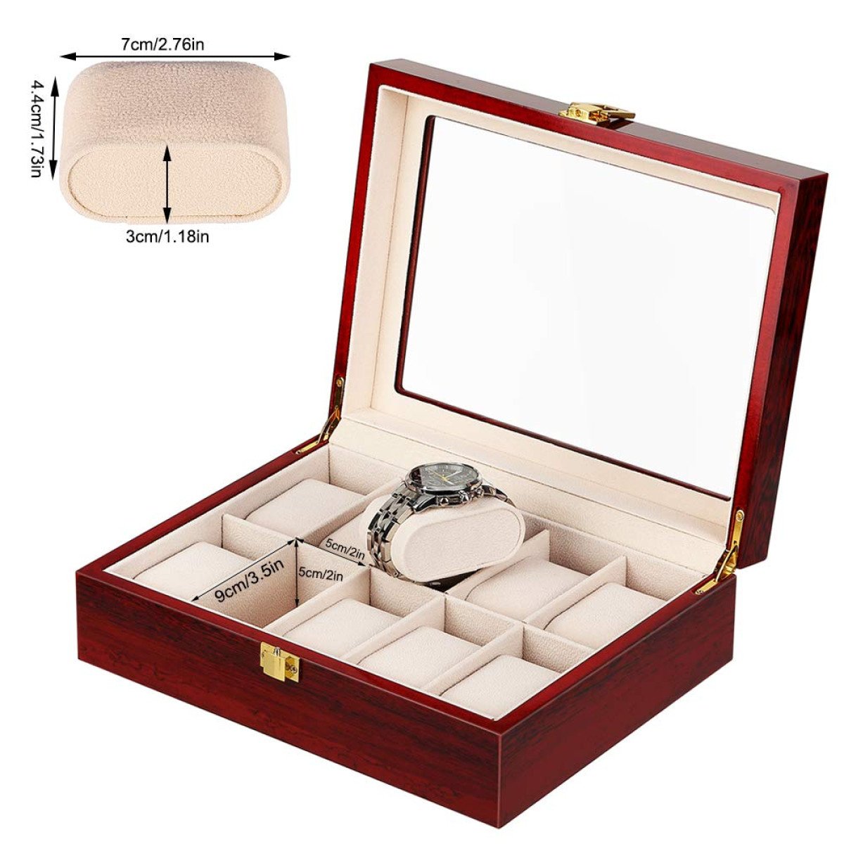 Leaf Monogram Mahogany Watch Box 10 Slots