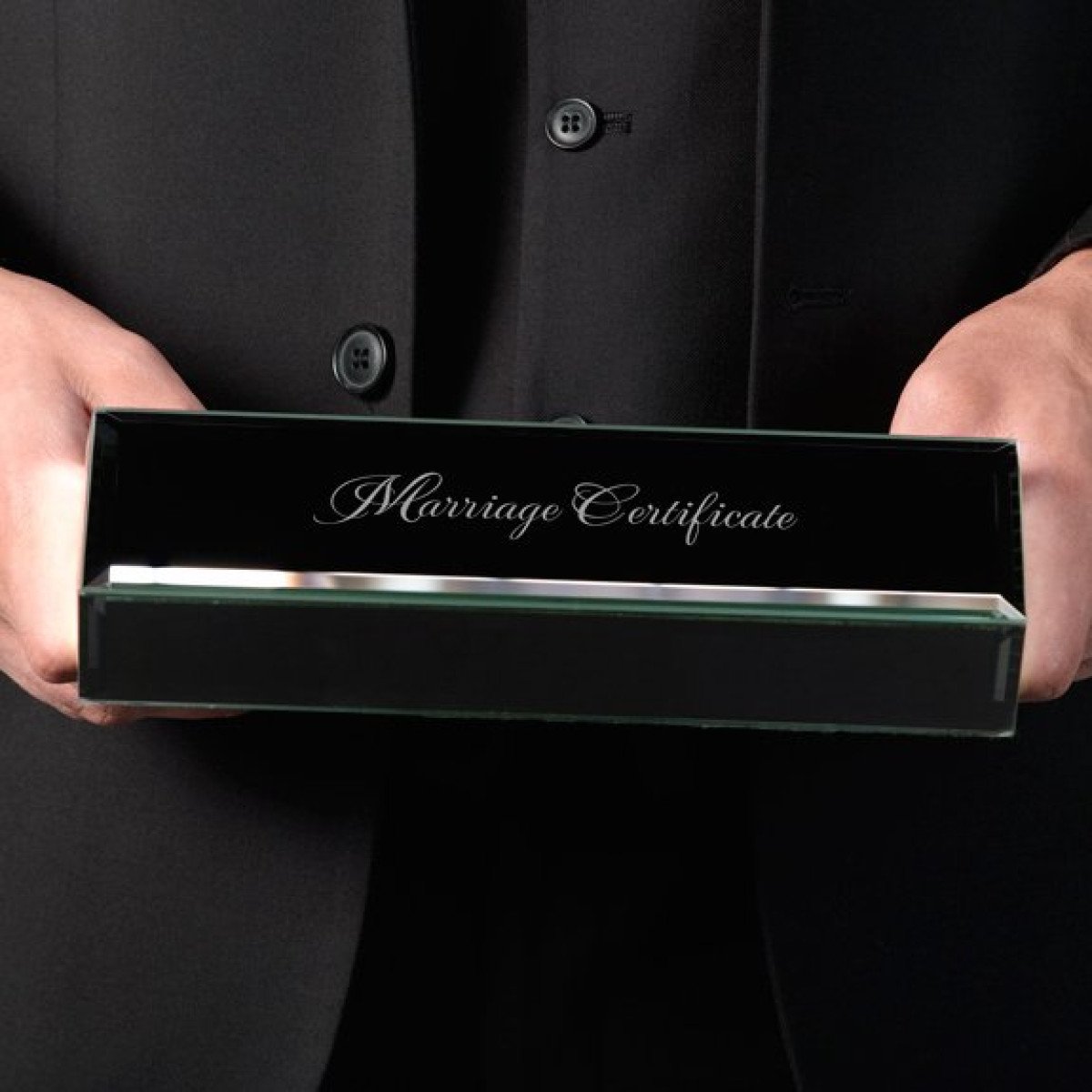 Mirrored Marriage Certificate Box