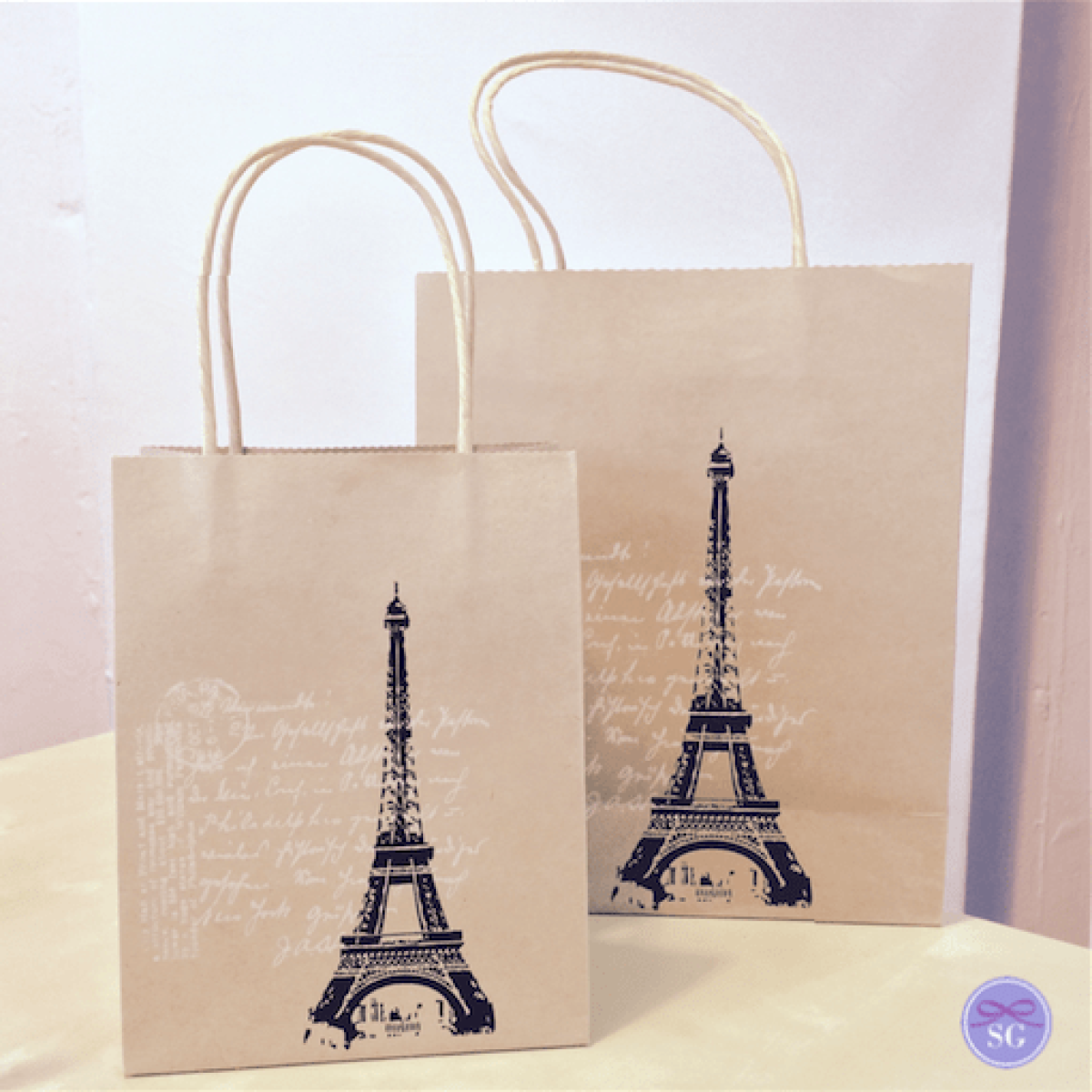 Paris Themed Gift Bags Small