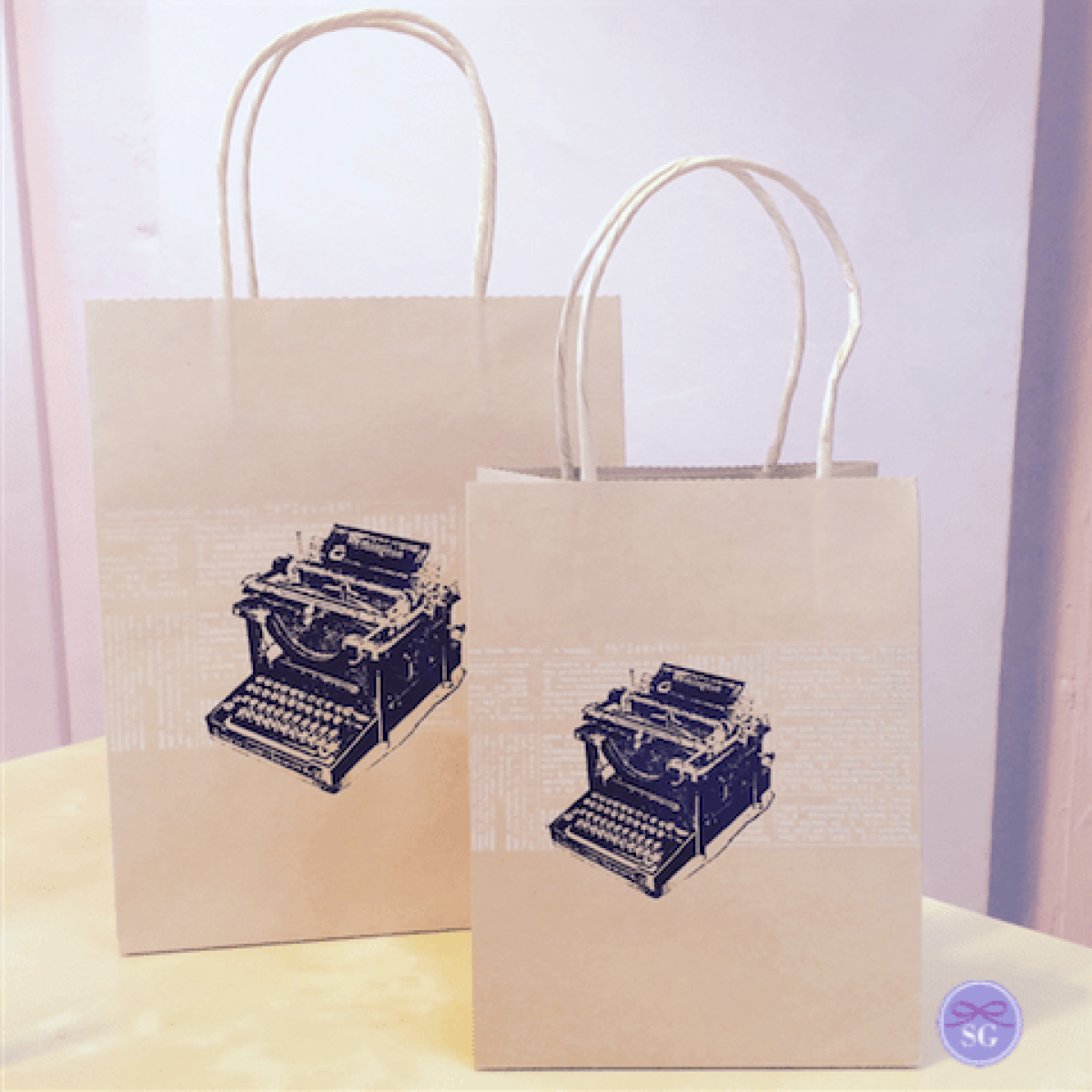 Typewriter Themed Gift Bags Small