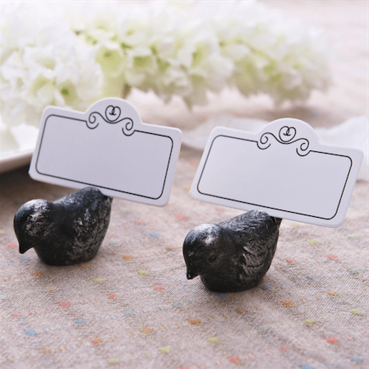 Vintage Black Bird Place Card Holder