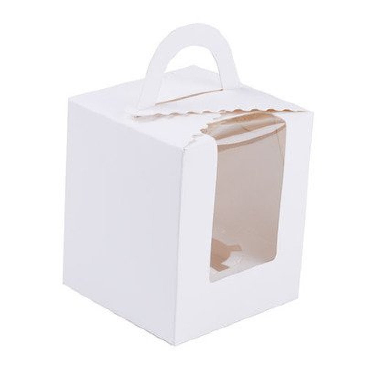 Cupcake Box with Handle - White