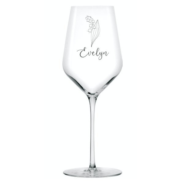 Birth Flower Wine Glass