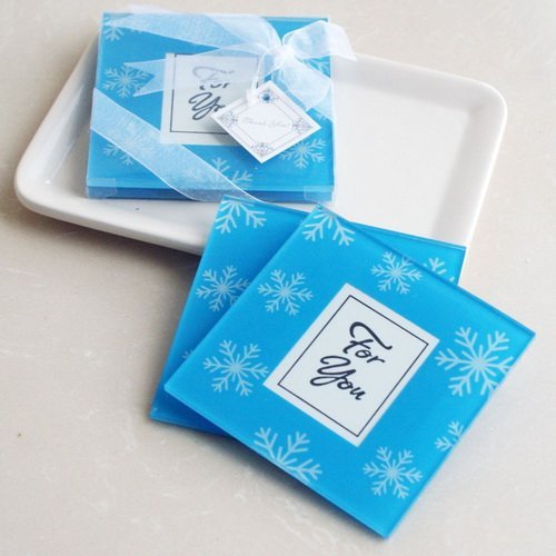 Blue Snowflake Coasters Favors