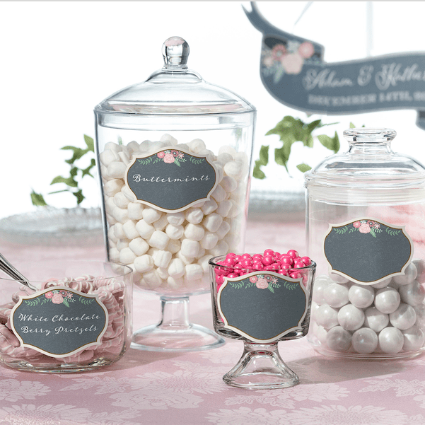 Chalk Style Flower Glass Clings - set of 12