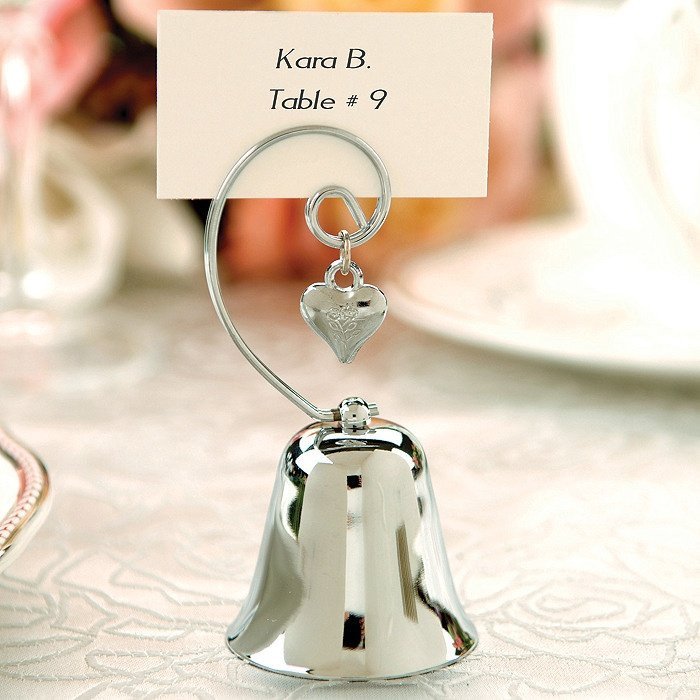 Silver Bell Place Card Holder Favors