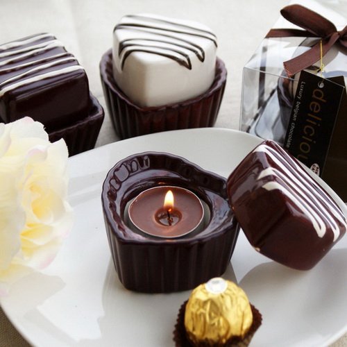 Chocolate Candle Holders Favors