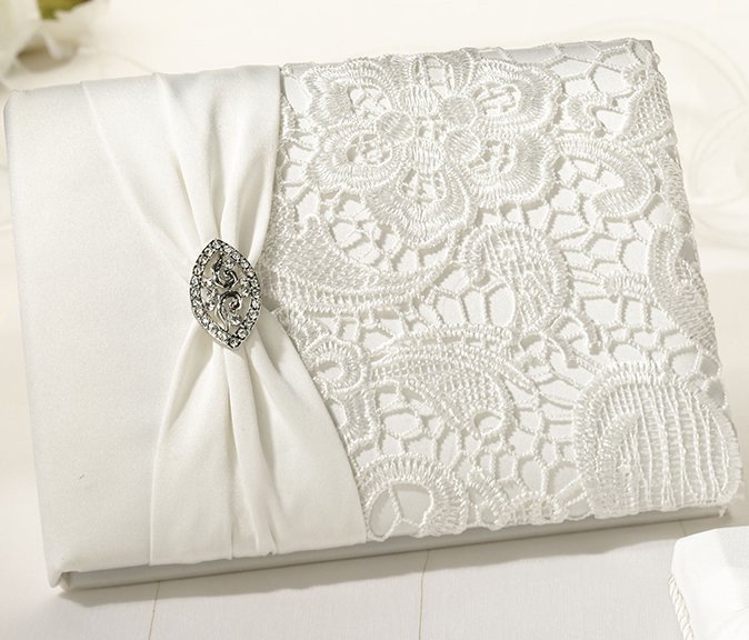Cream Lace Guestbook