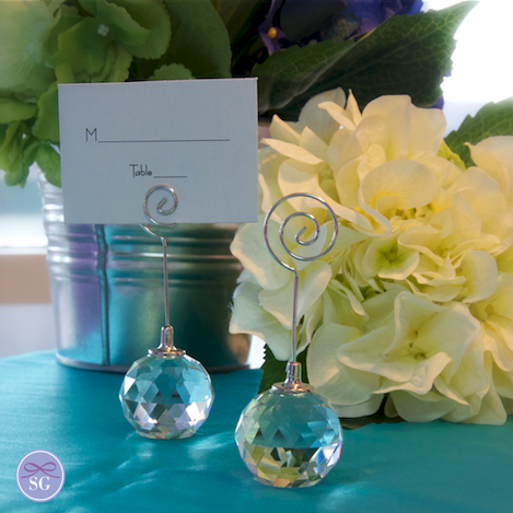 Crystal Ball Place Card Holder with Stand
