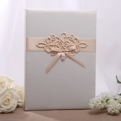 Embroidered Motif Accordion Guestbook