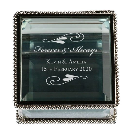 Flourish Silver Glass Ring Box