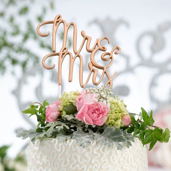 Gold Mr & Mrs Cake Topper