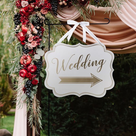 Gold Wedding Arrow Sign