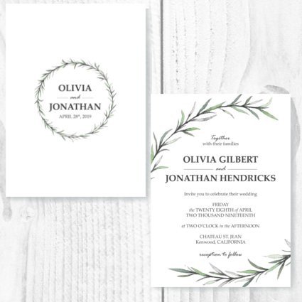 Olive Wreath Invite