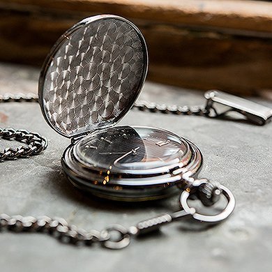 Gunmetal Finish Pocket Watch