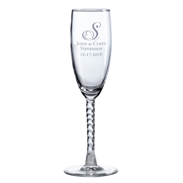 Heart Monogram Toasting Glass