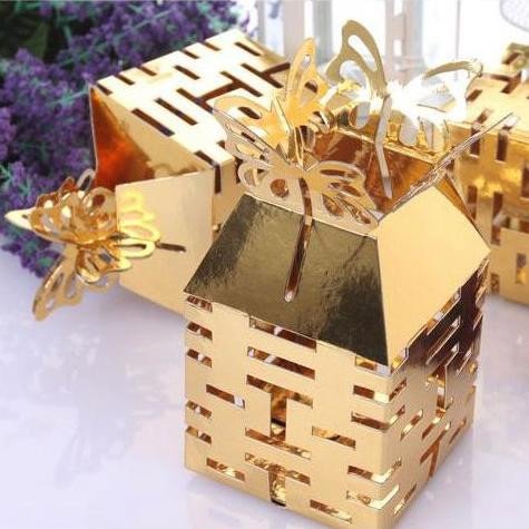 Gold Double Happiness Favor Box