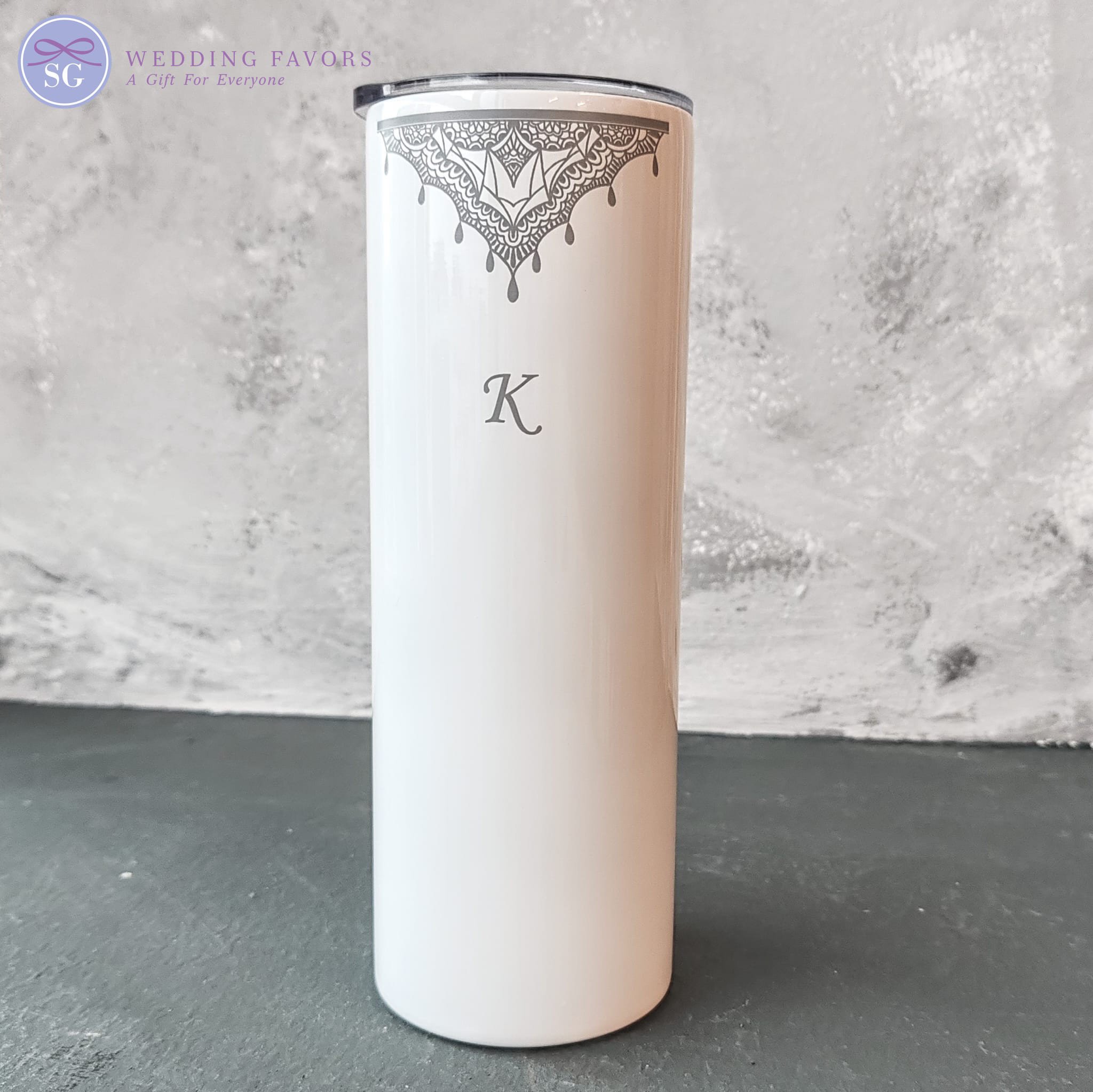 Intricate Lace Design Skinny Tumbler