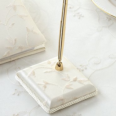 Ivory Embroidered Pen Set
