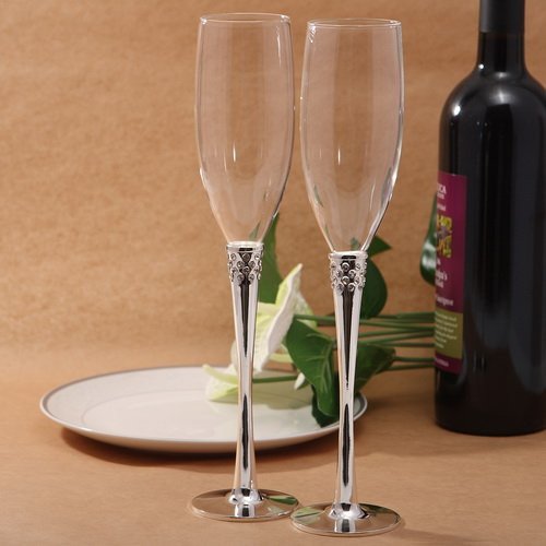 Jewelled Stem Toasting Glass Set