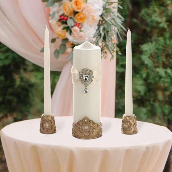 Jewelled Unity Candle Set