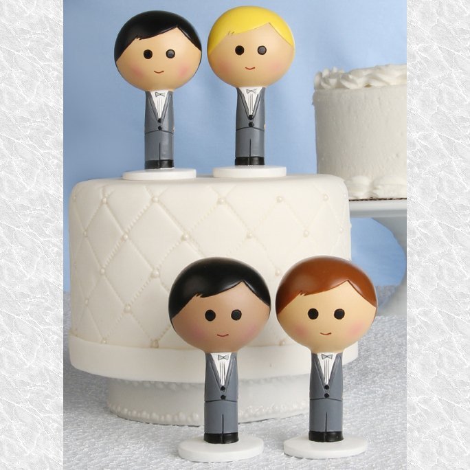 Kokeshi Groom Cake Toppers