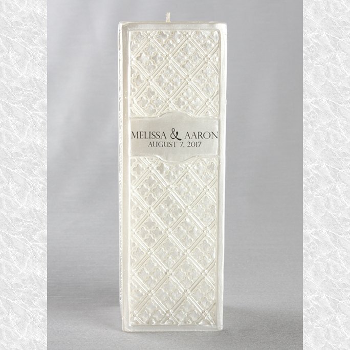 Lattice Embossed Pillar Unity Candle