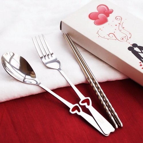 LOVE Fork, Spoon & Chopsticks Set