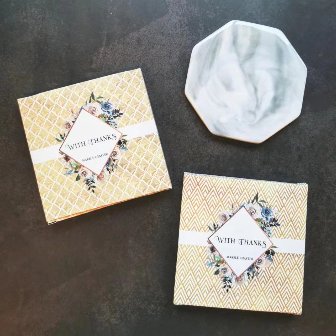 Marble & Gold Coaster Favors