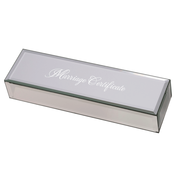 Mirrored Marriage Certificate Box