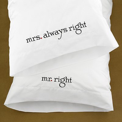 Mr. & Mrs. Right Pillowcase Set