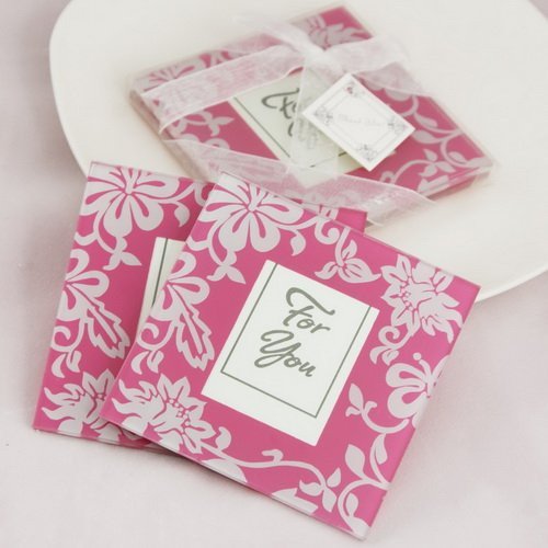 Pink Floral Coasters Favors