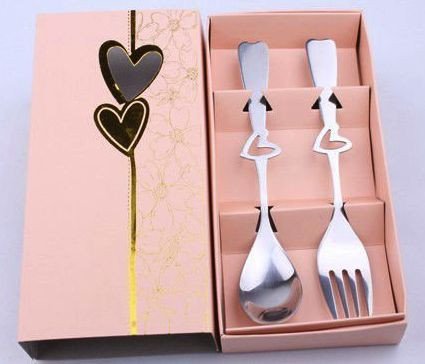 Pink Fork and Spoon Set Favors