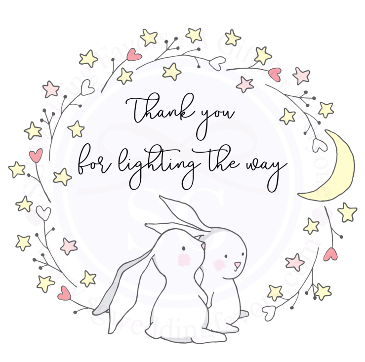 Rabbit Star Wreath Tags/Stickers