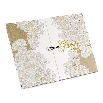 Rustic Lace Gatefold Guestbook