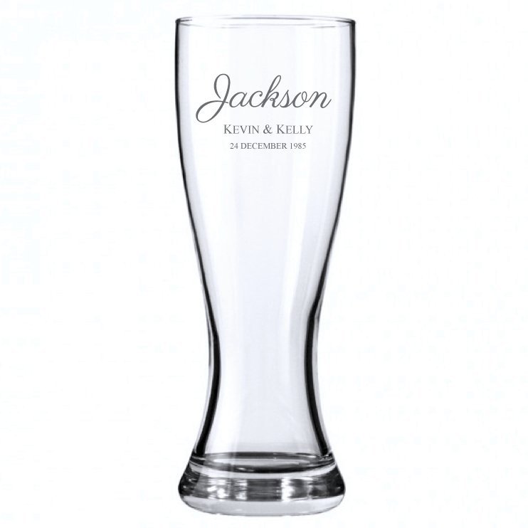 Script Pilsner Glass