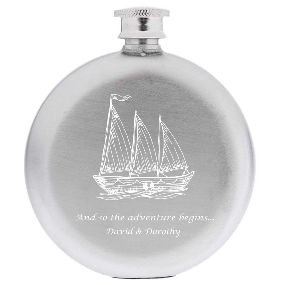 Set Sail Round Hip Flask