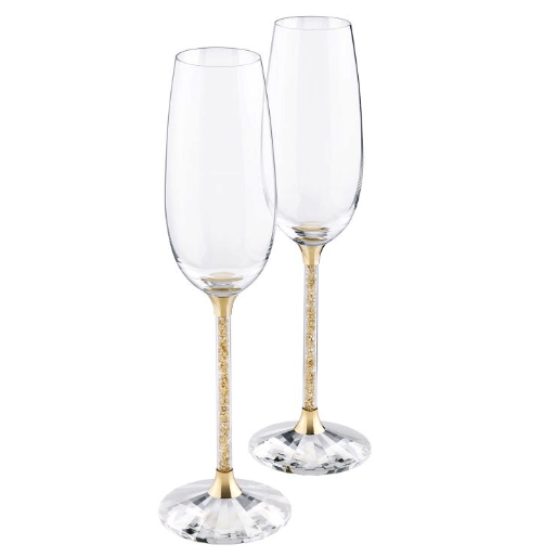 Swarovski Crystalline Toasting Flutes - set of 2 Gold