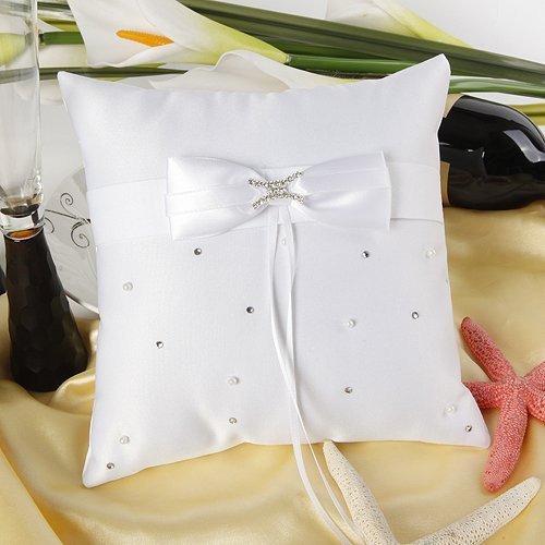 Sweet Diamante Bow Ring Pillow