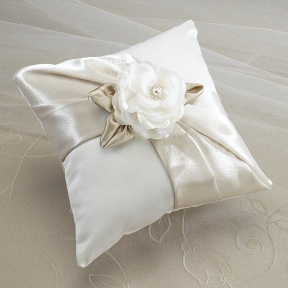 Taupe Rose Ring Pillow
