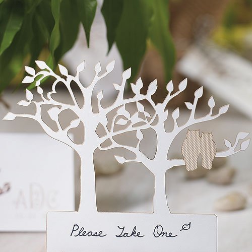 Tree Silhouette Owl Card - Beige