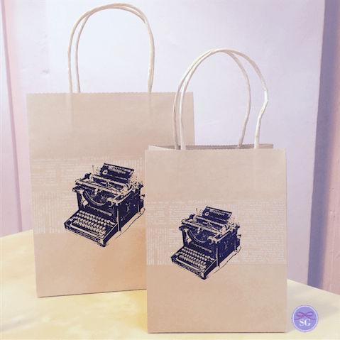 Typewriter Themed Gift Bags - Small
