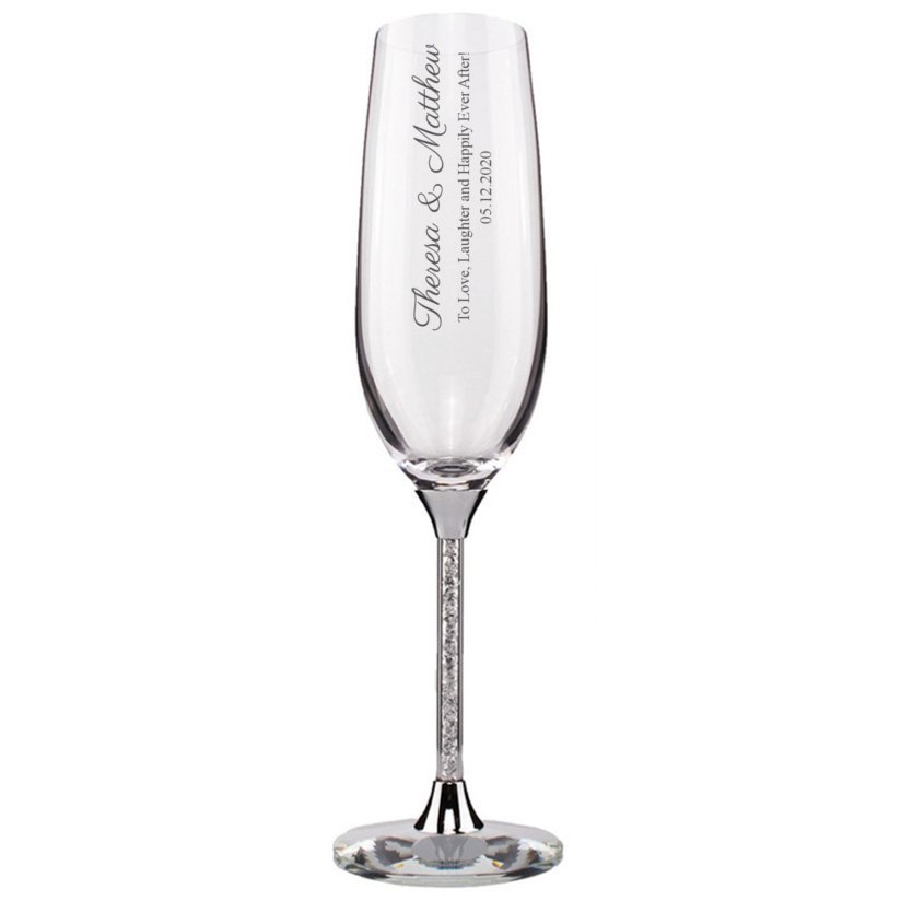 Vertical Script Crystal Toasting Flute