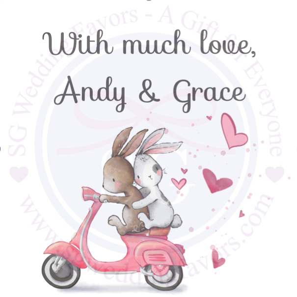 Vespa Love Bunny Tags/Stickers