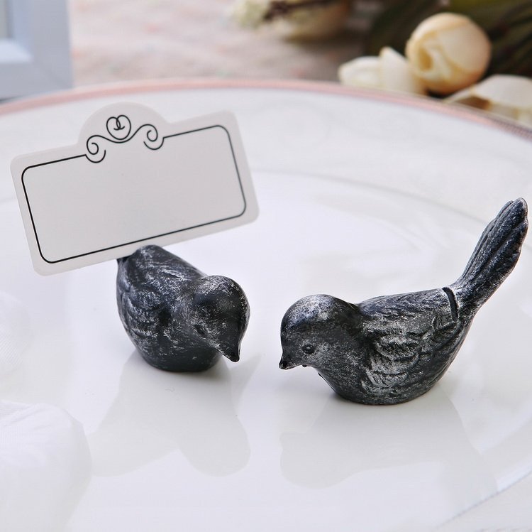 Vintage Black Bird Place Card Holder