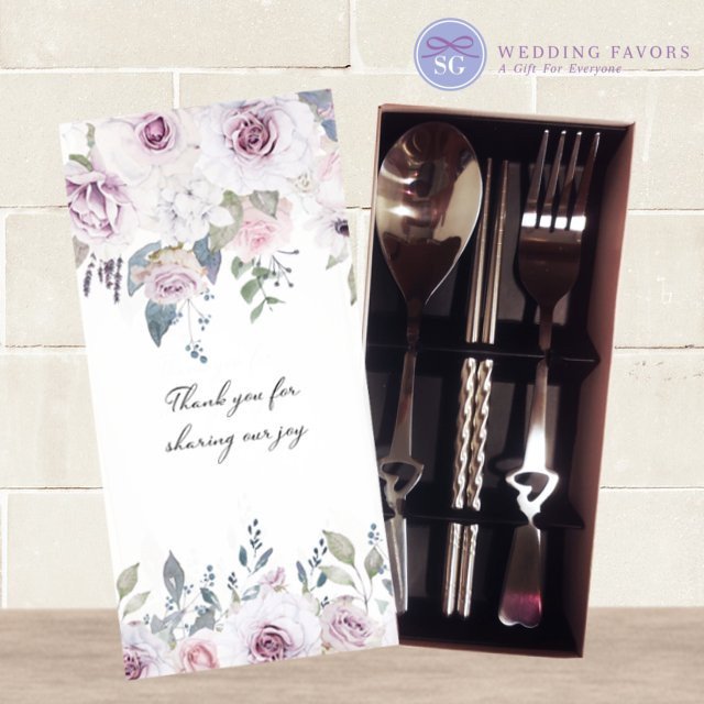 Violet Floral Cutlery Set